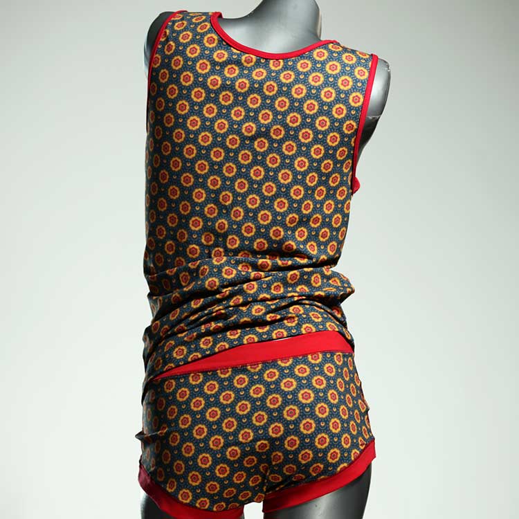 günstige handgemachte attraktive bunte Unterwäsche Set für DamenPanty / Hotpant mit Top aus Biobaumwolle