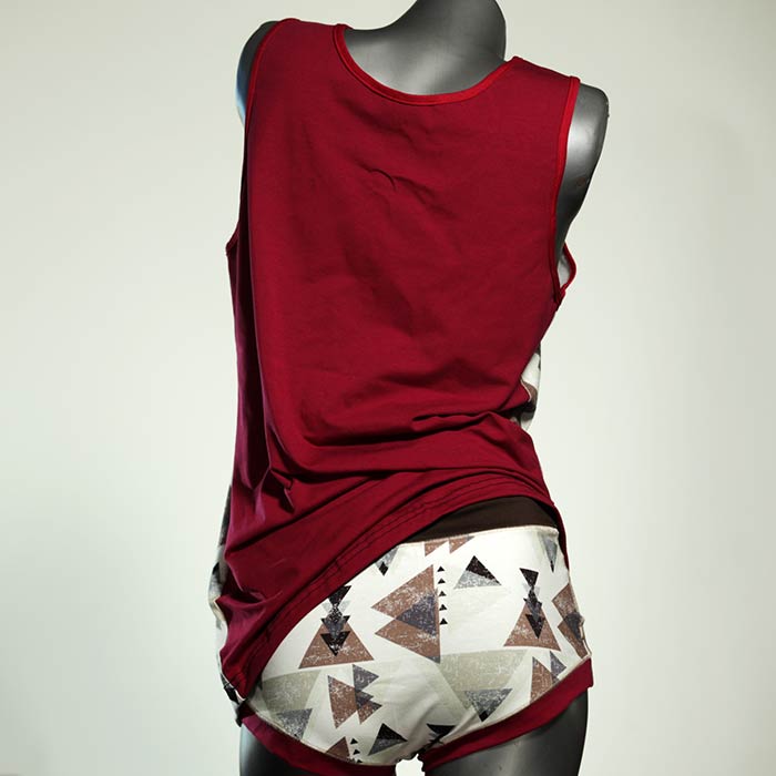 farbige schöne ökologische gemusterte Unterwäsche Set für DamenPanty / Hotpant mit Top aus Biobaumwolle thumbnail