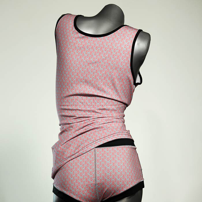 nachhaltige attraktive gemusterte süße Unterwäsche Set für DamenPanty / Hotpant mit Top aus Biobaumwolle thumbnail