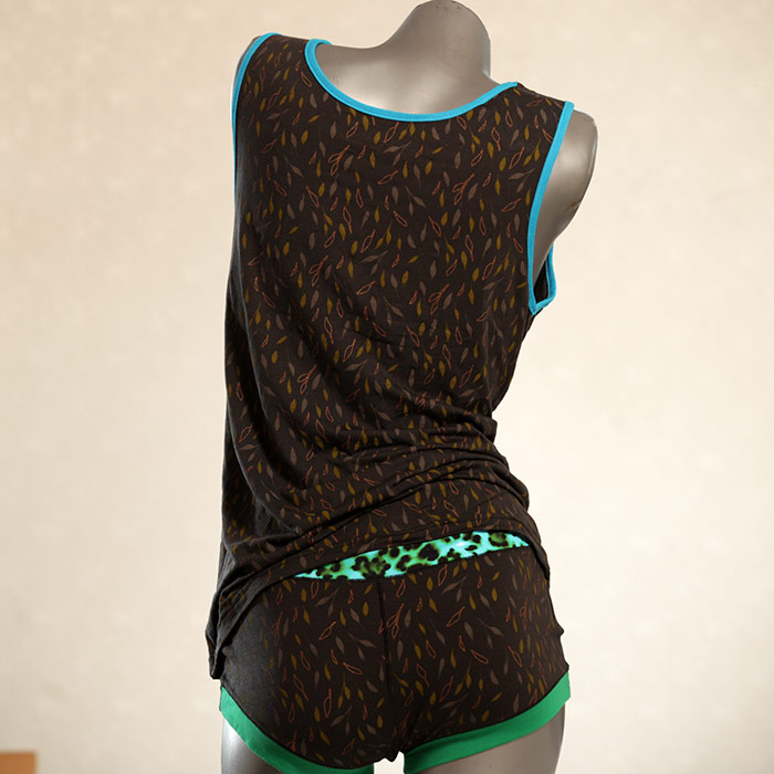 süße farbige handgemachte sexy Unterwäsche Set für DamenPanty / Hotpant mit Top aus Biobaumwolle thumbnail