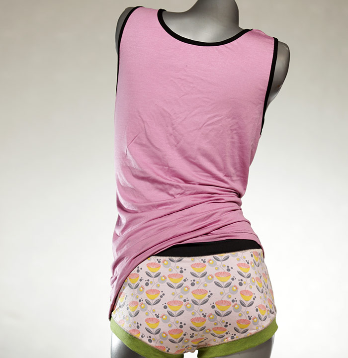 schöne bequeme attraktive ökologische Unterwäsche Set für DamenPanty / Hotpant mit Top aus Biobaumwolle thumbnail