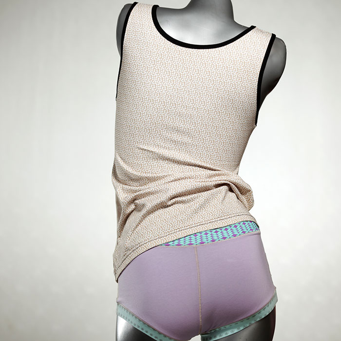 günstige gemusterte sexy nachhaltige Unterwäsche Set für DamenPanty / Hotpant mit Top aus Biobaumwolle thumbnail
