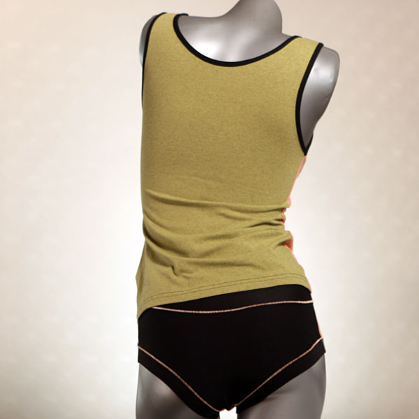 farbige attraktive handgemachte Unterwäsche Set für DamenPanty / Hotpant mit Top aus Biobaumwolle thumbnail