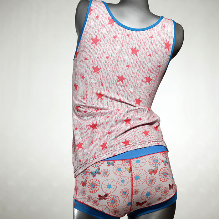 süße farbige schöne bequeme Unterwäsche Set für DamenPanty / Hotpant mit Top aus Biobaumwolle thumbnail