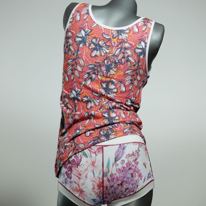 farbige schöne attraktive nachhaltige Unterwäsche Set für DamenPanty / Hotpant mit Top aus Biobaumwolle thumbnail