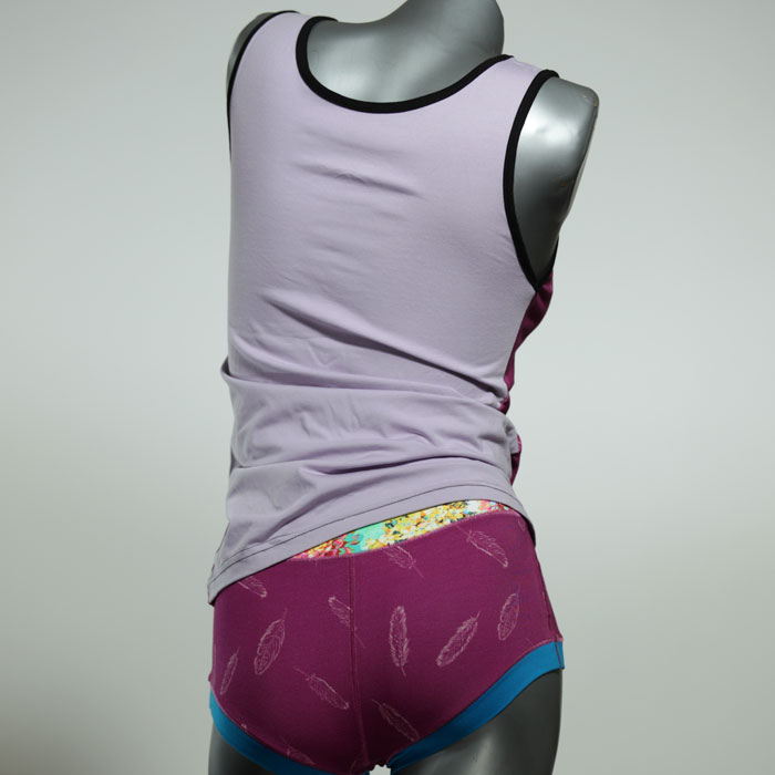 farbige schöne bunte attraktive Unterwäsche Set für DamenPanty / Hotpant mit Top aus Biobaumwolle thumbnail