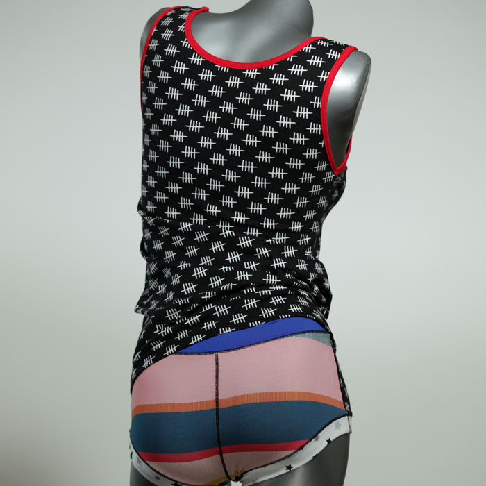 attraktive farbige handgemachte bequeme Unterwäsche Set für DamenPanty / Hotpant mit Top aus Biobaumwolle thumbnail