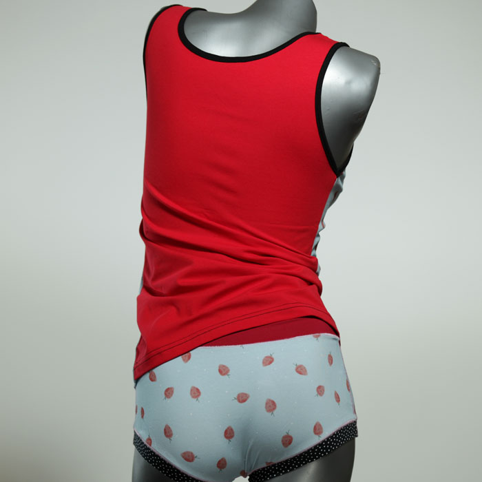 attraktive günstige farbige sexy Unterwäsche Set für DamenPanty / Hotpant mit Top aus Biobaumwolle thumbnail