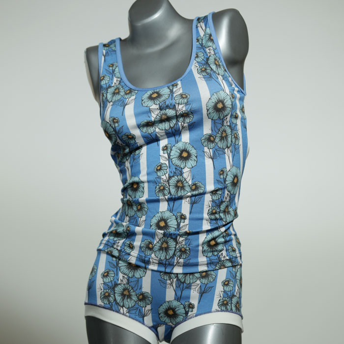 bequeme schöne gemusterte attraktive Unterwäsche Set für DamenPanty / Hotpant mit Top aus Biobaumwolle thumbnail