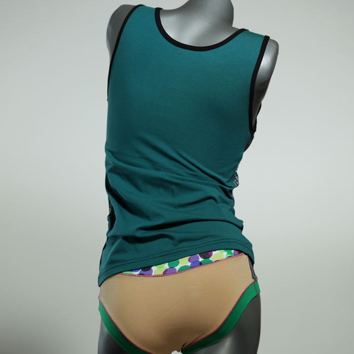 bunte gemusterte handgemachte schöne Unterwäsche Set für DamenPanty / Hotpant mit Top aus Biobaumwolle thumbnail