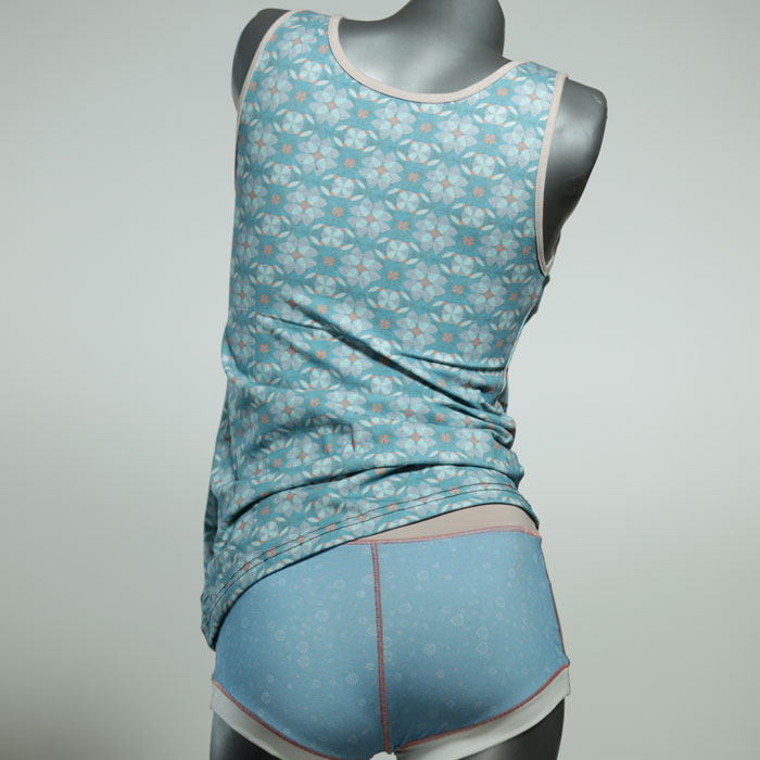 bunte attraktive gemusterte ökologische Unterwäsche Set für DamenPanty / Hotpant mit Top aus Biobaumwolle thumbnail