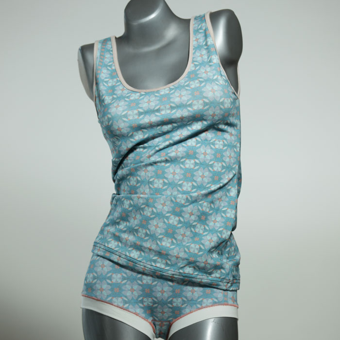 bunte attraktive gemusterte ökologische Unterwäsche Set für DamenPanty / Hotpant mit Top aus Biobaumwolle thumbnail