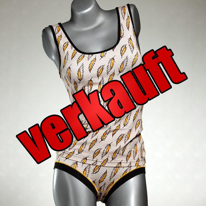 süße attraktive handgemachte preiswerte Unterwäsche Set für DamenPanty / Hotpant mit Top aus Biobaumwolle