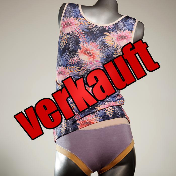 günstige sexy farbige gemusterte Unterwäsche Set für DamenPanty / Hotpant mit Top aus Biobaumwolle