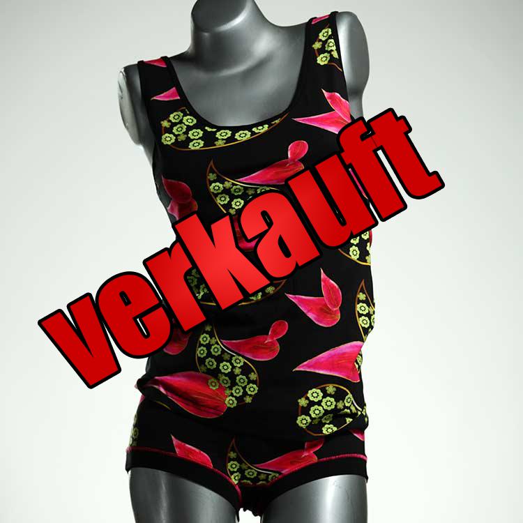 nachhaltige farbige handgemachte preiswerte Unterwäsche Set für DamenPanty / Hotpant mit Top aus Biobaumwolle