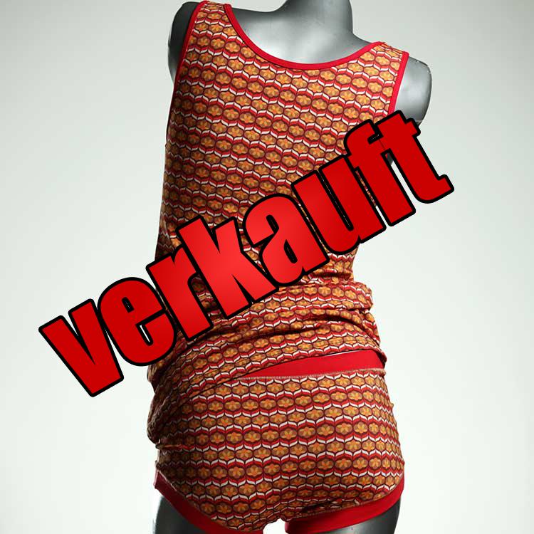 nachhaltige süße gemusterte sexy Unterwäsche Set für DamenPanty / Hotpant mit Top aus Biobaumwolle