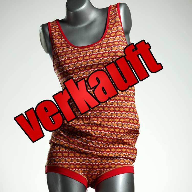 nachhaltige süße gemusterte sexy Unterwäsche Set für DamenPanty / Hotpant mit Top aus Biobaumwolle