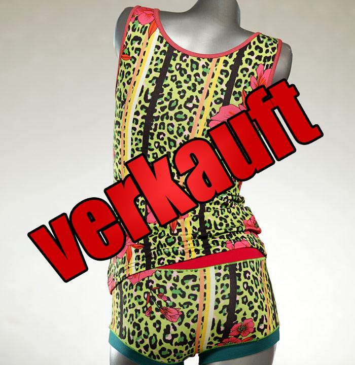farbige  sexy günstige Unterwäsche Set für DamenPanty / Hotpant mit Top aus Biobaumwolle