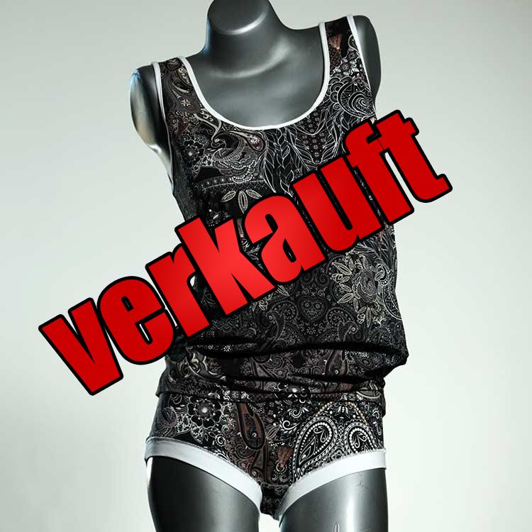 handgemachte süße attraktive sexy Unterwäsche Set für DamenPanty / Hotpant mit Top aus Biobaumwolle