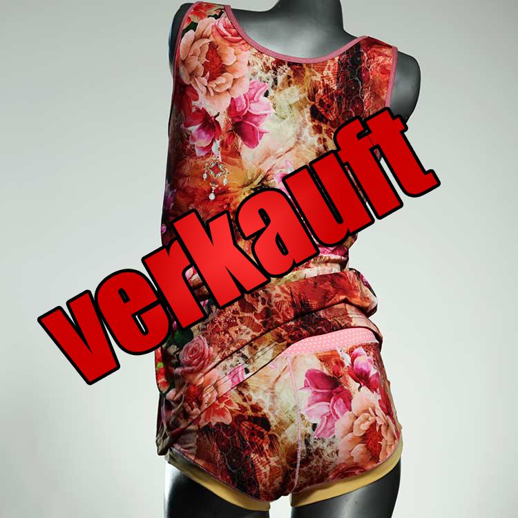 preiswerte gemusterte bunte sexy Unterwäsche Set für DamenPanty / Hotpant mit Top aus Biobaumwolle