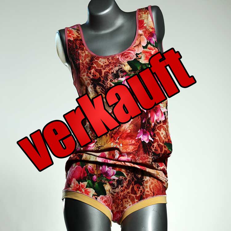 preiswerte gemusterte bunte sexy Unterwäsche Set für DamenPanty / Hotpant mit Top aus Biobaumwolle