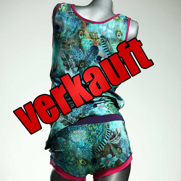 günstige süße handgemachte attraktive Unterwäsche Set für DamenPanty / Hotpant mit Top aus Biobaumwolle