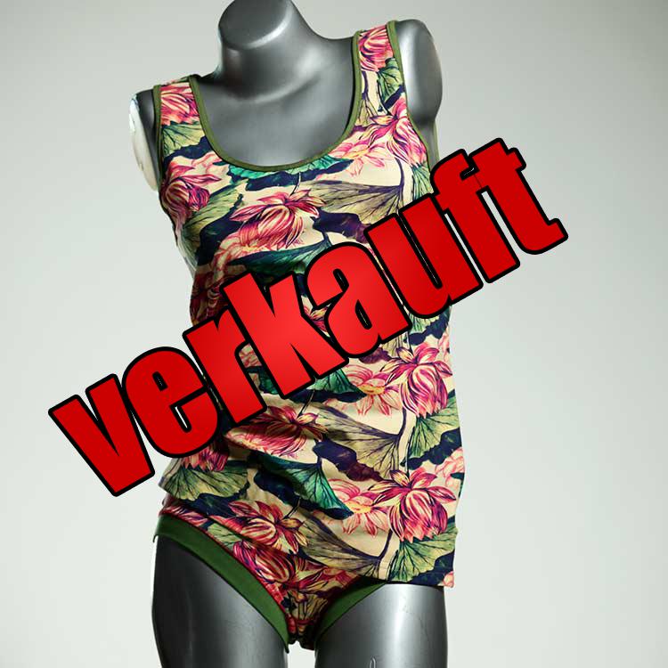 süße farbige nachhaltige handgemachte Unterwäsche Set für DamenPanty / Hotpant mit Top aus Biobaumwolle