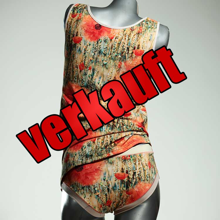 bequeme preiswerte handgemachte süße Unterwäsche Set für DamenPanty / Hotpant mit Top aus Biobaumwolle