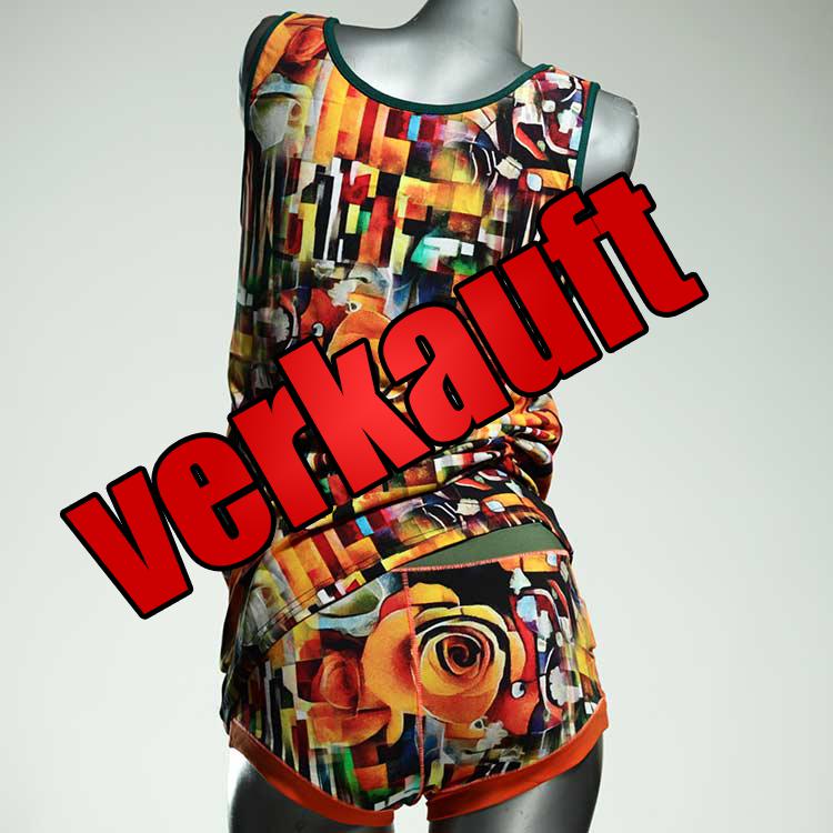 handgemachte günstige preiswerte attraktive Unterwäsche Set für DamenPanty / Hotpant mit Top aus Biobaumwolle