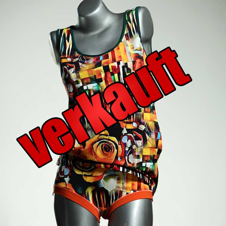 handgemachte günstige preiswerte attraktive Unterwäsche Set für DamenPanty / Hotpant mit Top aus Biobaumwolle