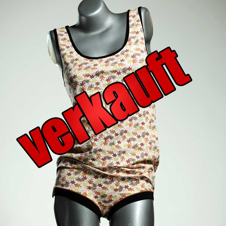 attraktive handgemachte gemusterte sexy Unterwäsche Set für DamenPanty / Hotpant mit Top aus Biobaumwolle