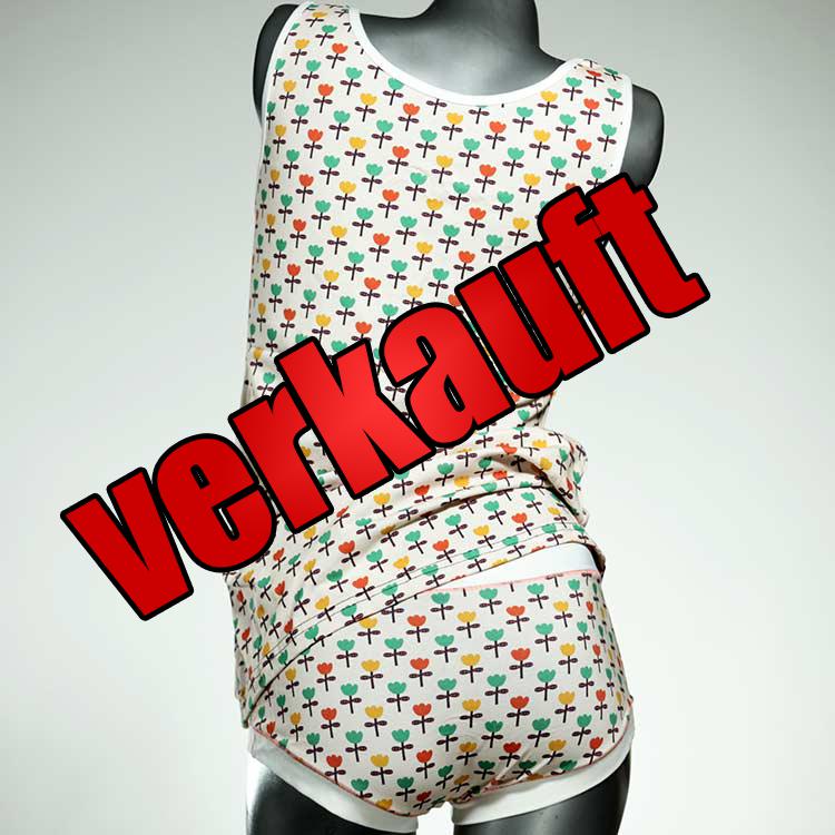 nachhaltige farbige attraktive handgemachte Unterwäsche Set für DamenPanty / Hotpant mit Top aus Biobaumwolle