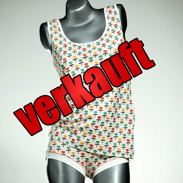 nachhaltige farbige attraktive handgemachte Unterwäsche Set für DamenPanty / Hotpant mit Top aus Biobaumwolle