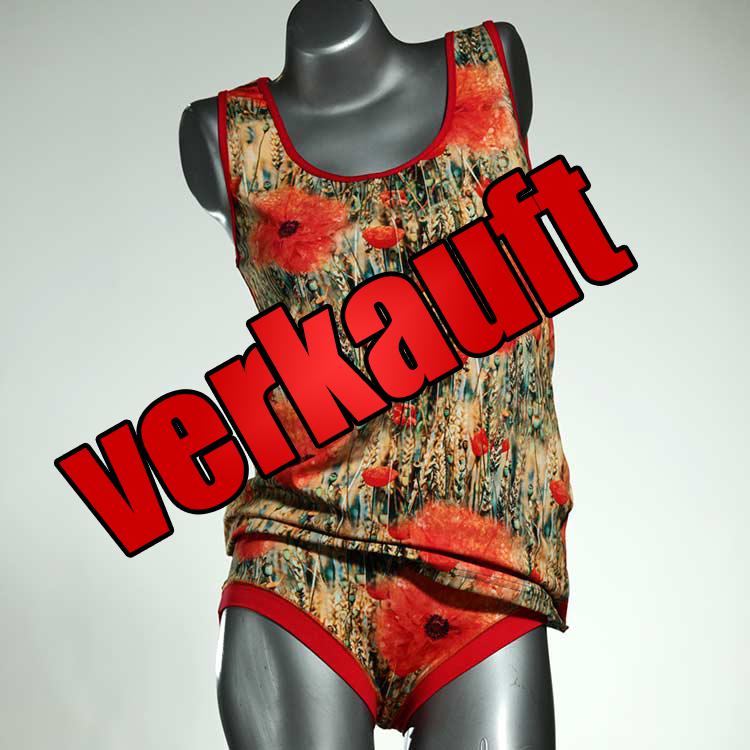 günstige bequeme süße handgemachte Unterwäsche Set für DamenPanty / Hotpant mit Top aus Biobaumwolle