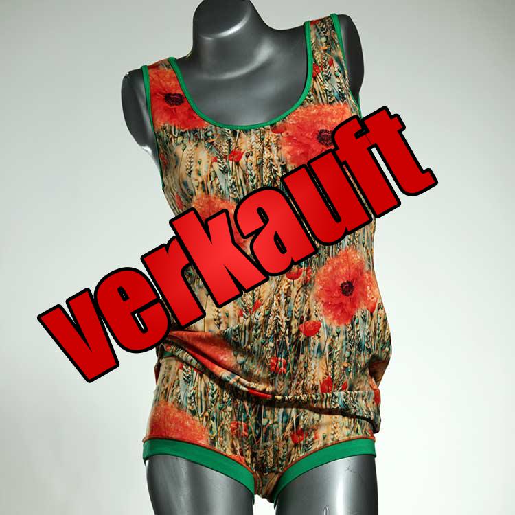 farbige sexy preiswerte gemusterte Unterwäsche Set für DamenPanty / Hotpant mit Top aus Biobaumwolle