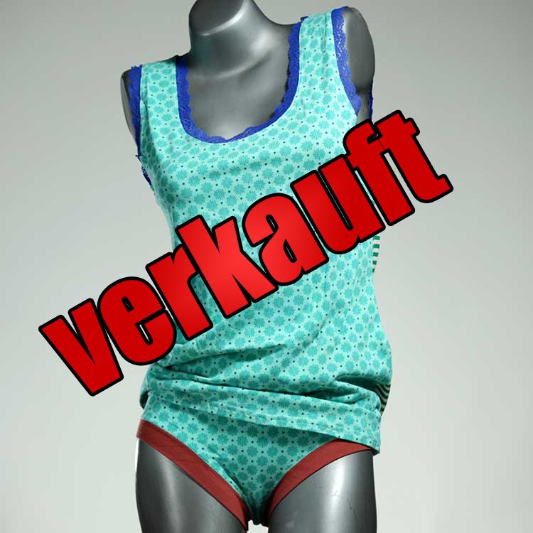 bunte farbige nachhaltige attraktive Unterwäsche Set für DamenPanty / Hotpant mit Top aus Biobaumwolle