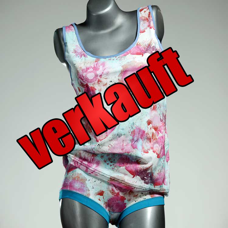 bequeme nachhaltige attraktive gemusterte Unterwäsche Set für DamenPanty / Hotpant mit Top aus Biobaumwolle