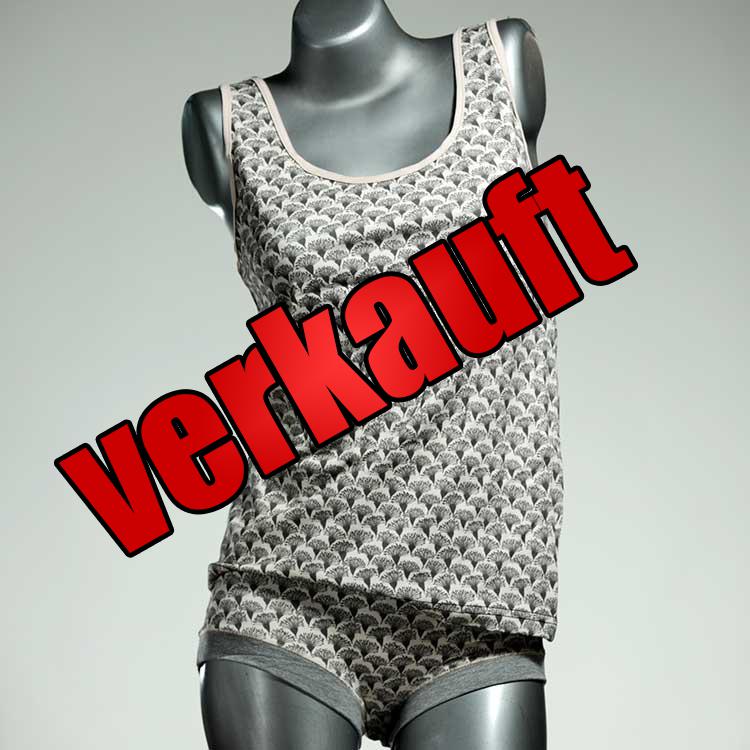 farbige handgemachte süße nachhaltige Unterwäsche Set für DamenPanty / Hotpant mit Top aus Biobaumwolle