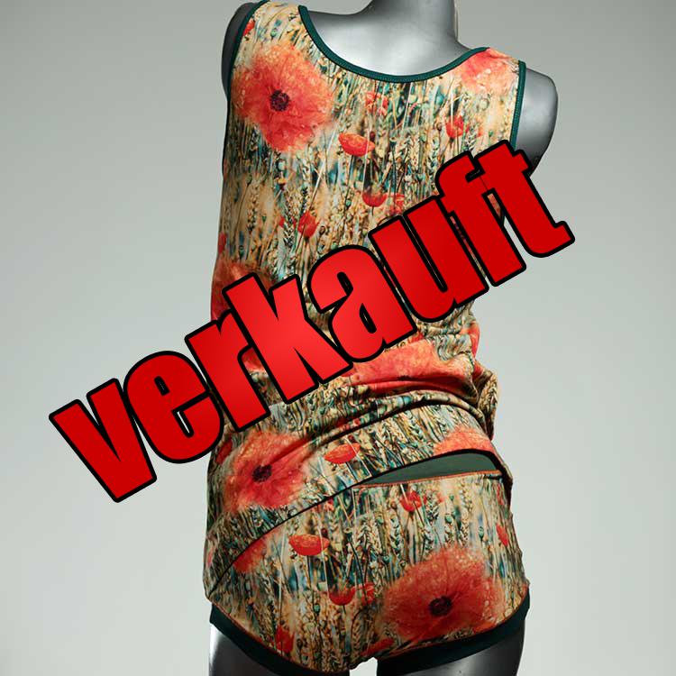 bunte farbige günstige handgemachte Unterwäsche Set für DamenPanty / Hotpant mit Top aus Biobaumwolle