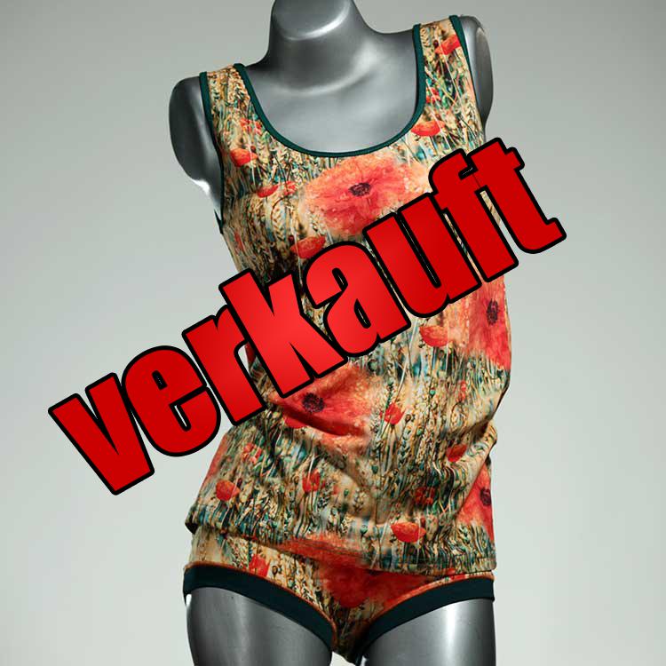 bunte farbige günstige handgemachte Unterwäsche Set für DamenPanty / Hotpant mit Top aus Biobaumwolle