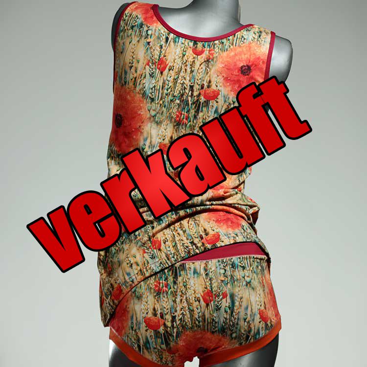 sexy bunte farbige handgemachte Unterwäsche Set für DamenPanty / Hotpant mit Top aus Biobaumwolle