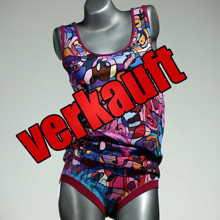 handgemachte ökologische bequeme attraktive Unterwäsche Set für DamenPanty / Hotpant mit Top aus Biobaumwolle
