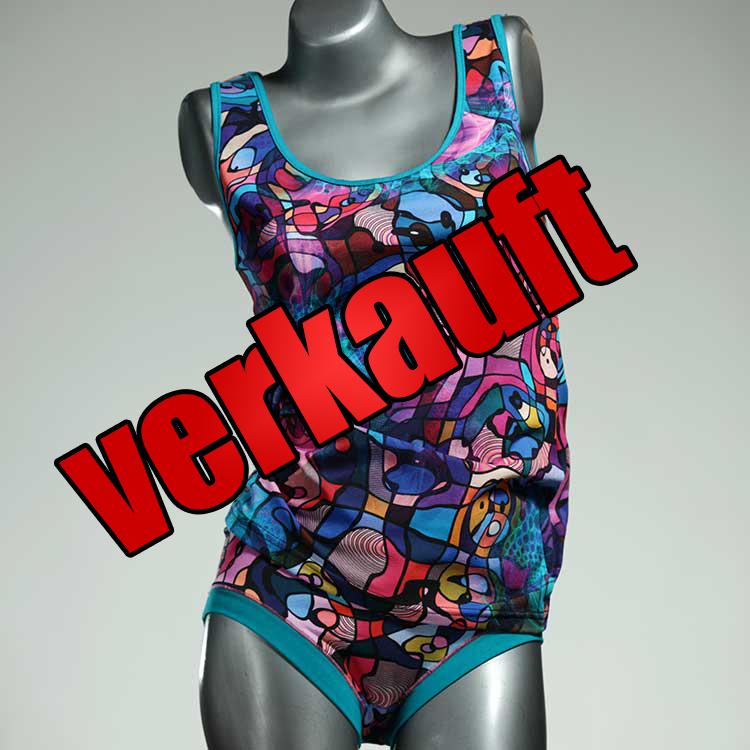 bunte gemusterte bequeme schöne Unterwäsche Set für DamenPanty / Hotpant mit Top aus Biobaumwolle