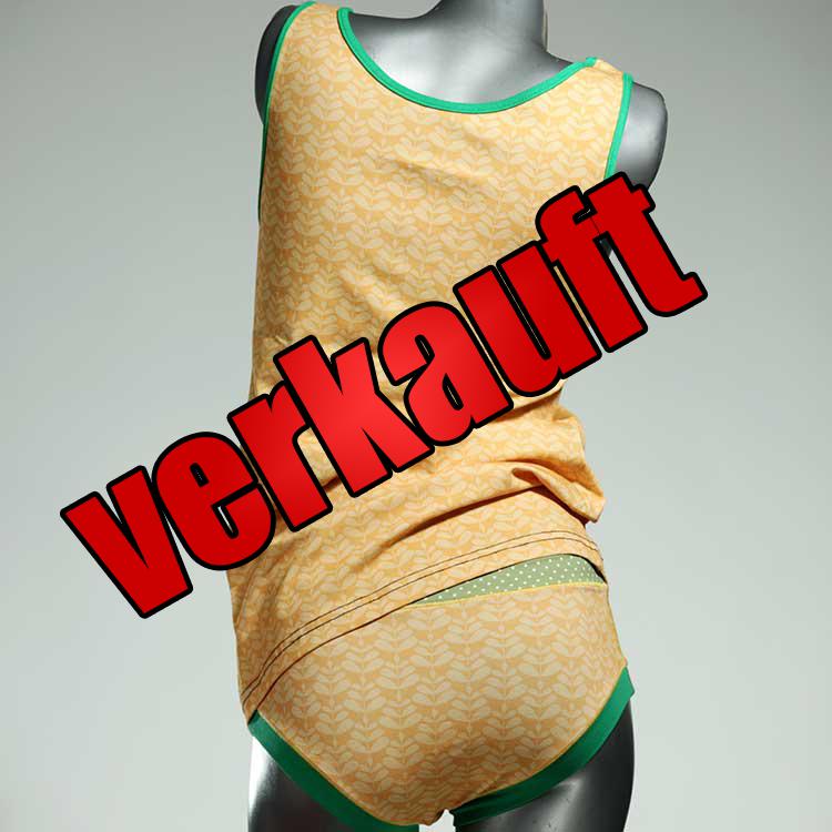 gemusterte nachhaltige süße bunte Unterwäsche Set für DamenPanty / Hotpant mit Top aus Biobaumwolle