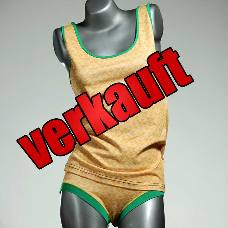 gemusterte nachhaltige süße bunte Unterwäsche Set für DamenPanty / Hotpant mit Top aus Biobaumwolle