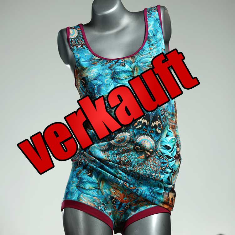 farbige bunte sexy gemusterte Unterwäsche Set für DamenPanty / Hotpant mit Top aus Biobaumwolle