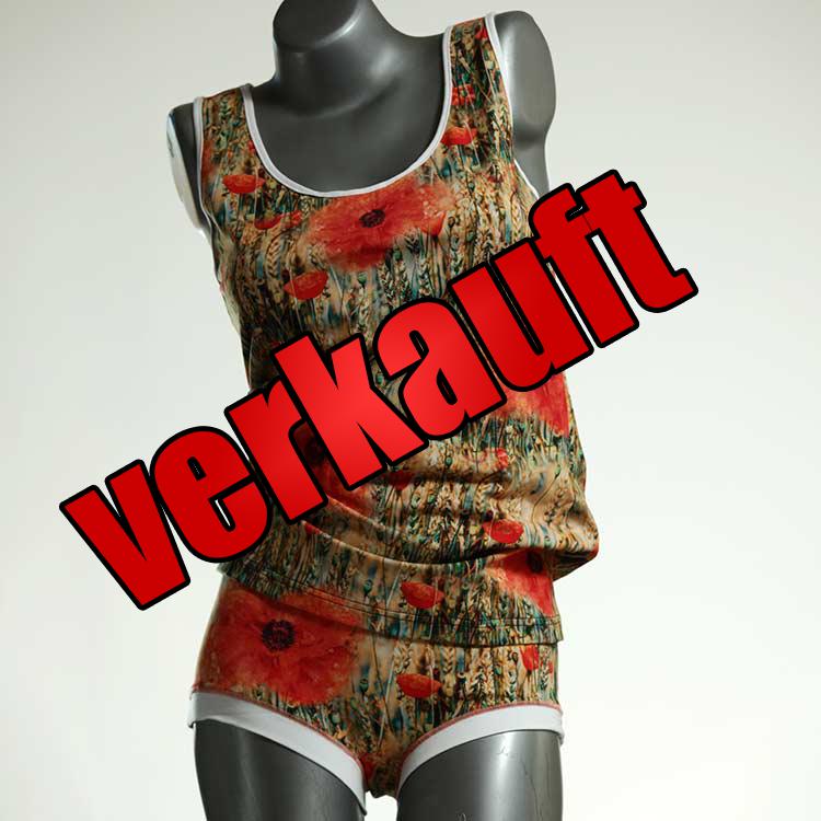 bequeme handgemachte preiswerte farbige Unterwäsche Set für DamenPanty / Hotpant mit Top aus Biobaumwolle