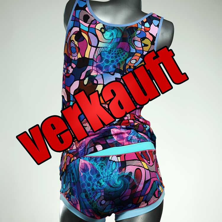 ökologische günstige preiswerte farbige Unterwäsche Set für DamenPanty / Hotpant mit Top aus Biobaumwolle