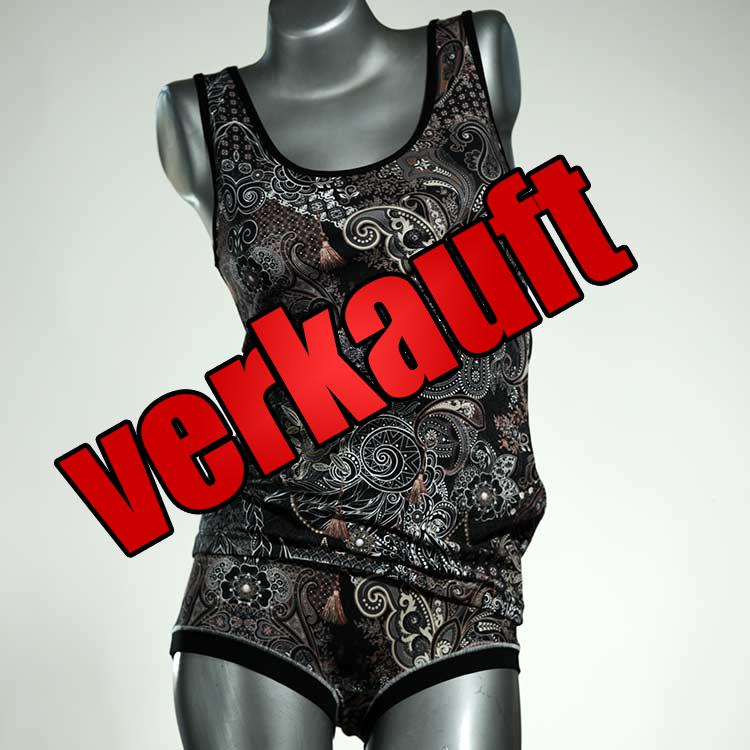 preiswerte bequeme gemusterte sexy Unterwäsche Set für DamenPanty / Hotpant mit Top aus Biobaumwolle