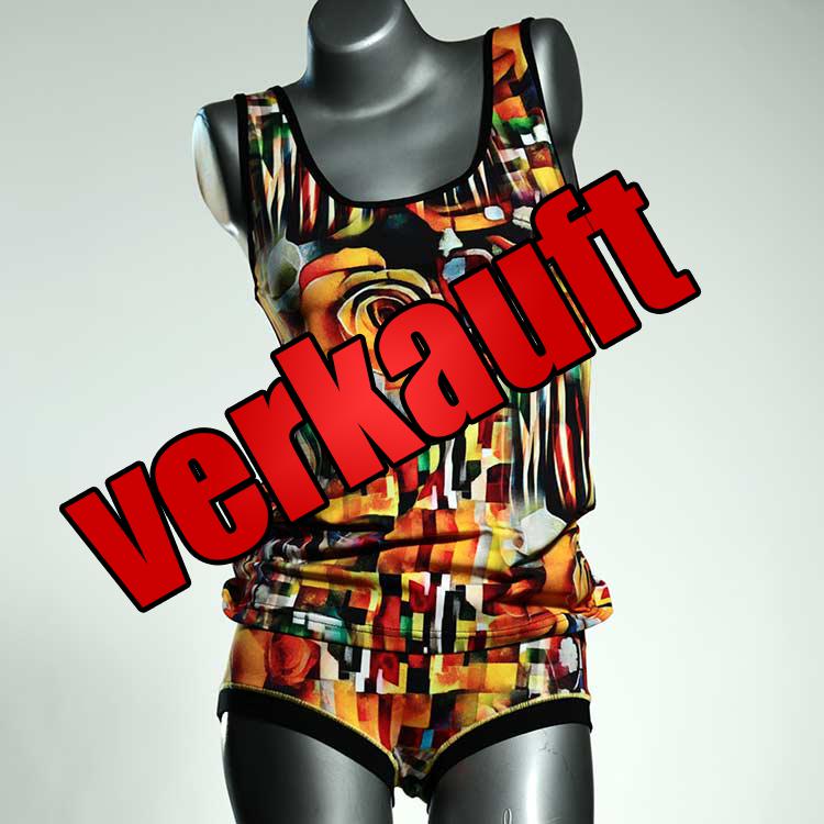 handgemachte günstige ökologische süße Unterwäsche Set für DamenPanty / Hotpant mit Top aus Biobaumwolle